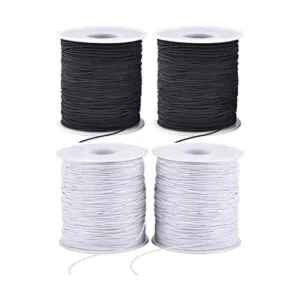 Stretchy String for Bracelets 4 Rolls 1 mm Sturdy Elastic