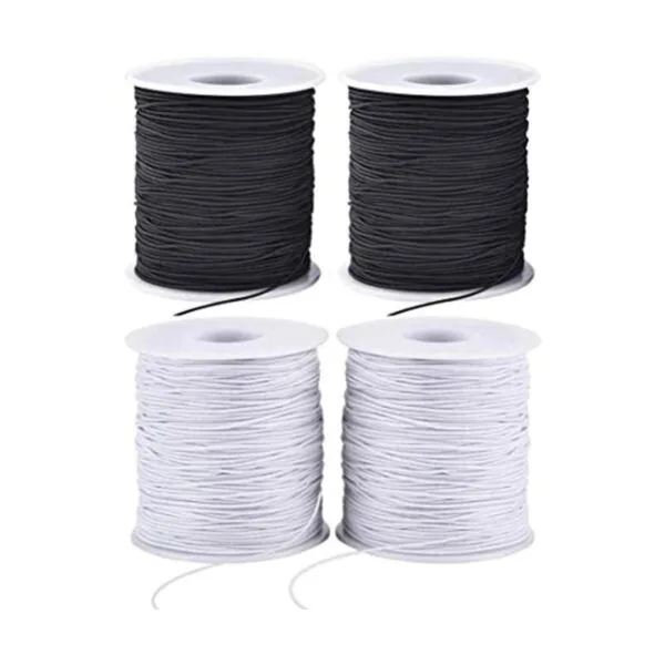Stretchy String for Bracelets 4 Rolls 1 mm Sturdy Elastic