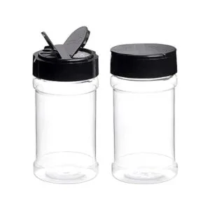 Dabacc Frascos de plástico transparente con tapas para