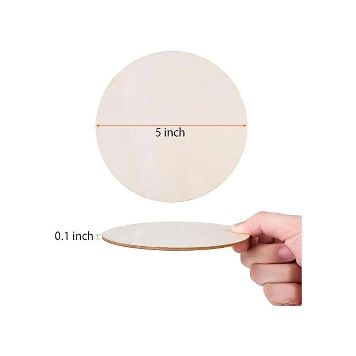 Motarto 50 discos redondos de madera de 5.0 in para