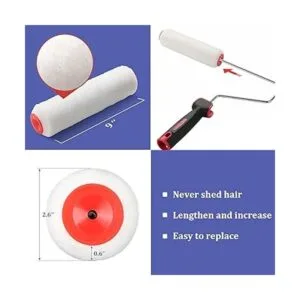 FLY HAWK Rodillo de pintura kit de cepillo de 4 pies kit_3