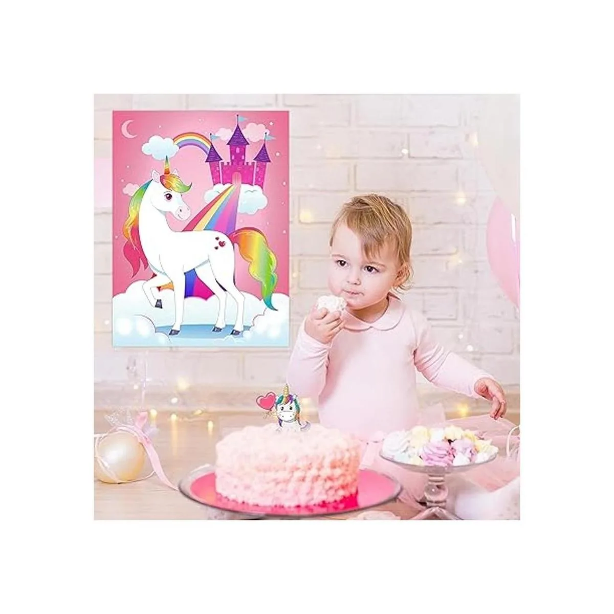 JOYIN 24 piezas Pin The Unicorn Horn and Make a Face_6