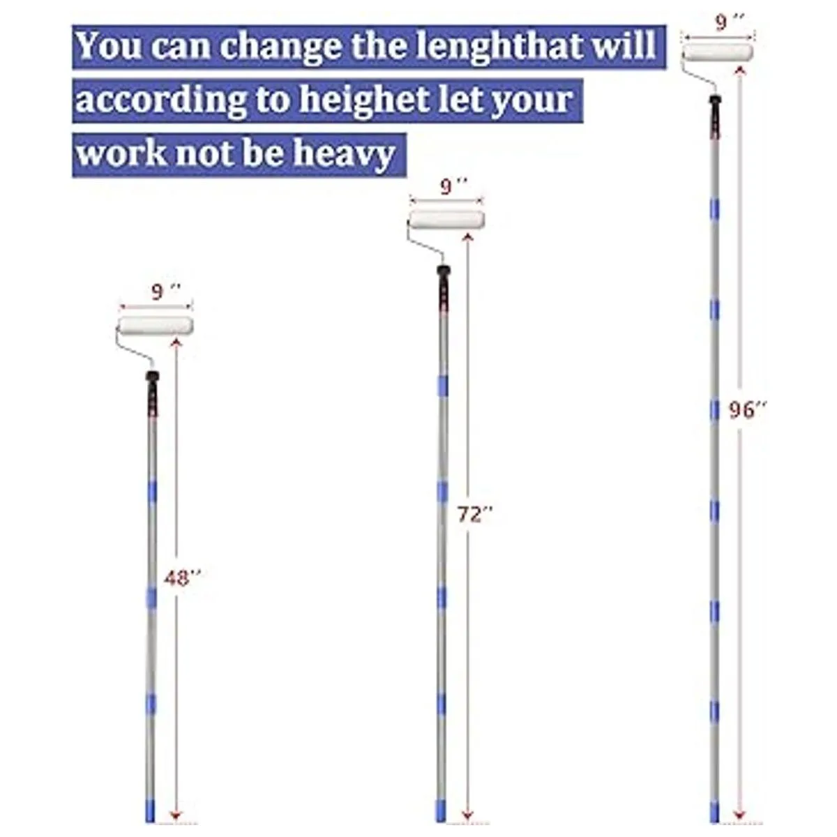 FLY HAWK Rodillo de pintura kit de cepillo de 4 pies kit_2