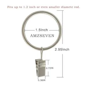 Datttcc Anillos metálicas para cortina con clips_2