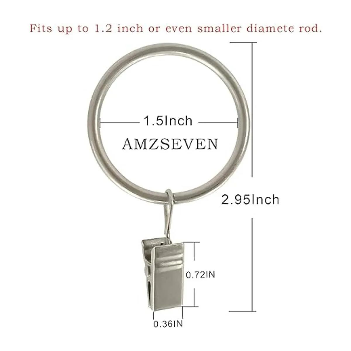 Datttcc Anillos metálicas para cortina con clips_2