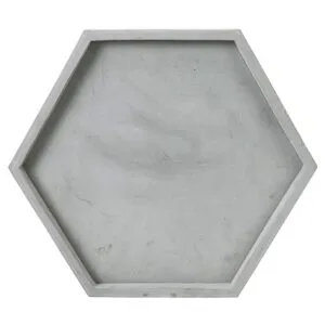 MyGift Bandeja decorativa hexagonal de hormigón gris