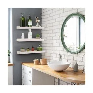 Emfogo Estantería flotante de madera rústica juego de 3_4