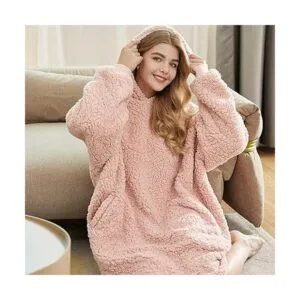 Felicigeely Sudadera de gran tamaño manta de forro polar_5