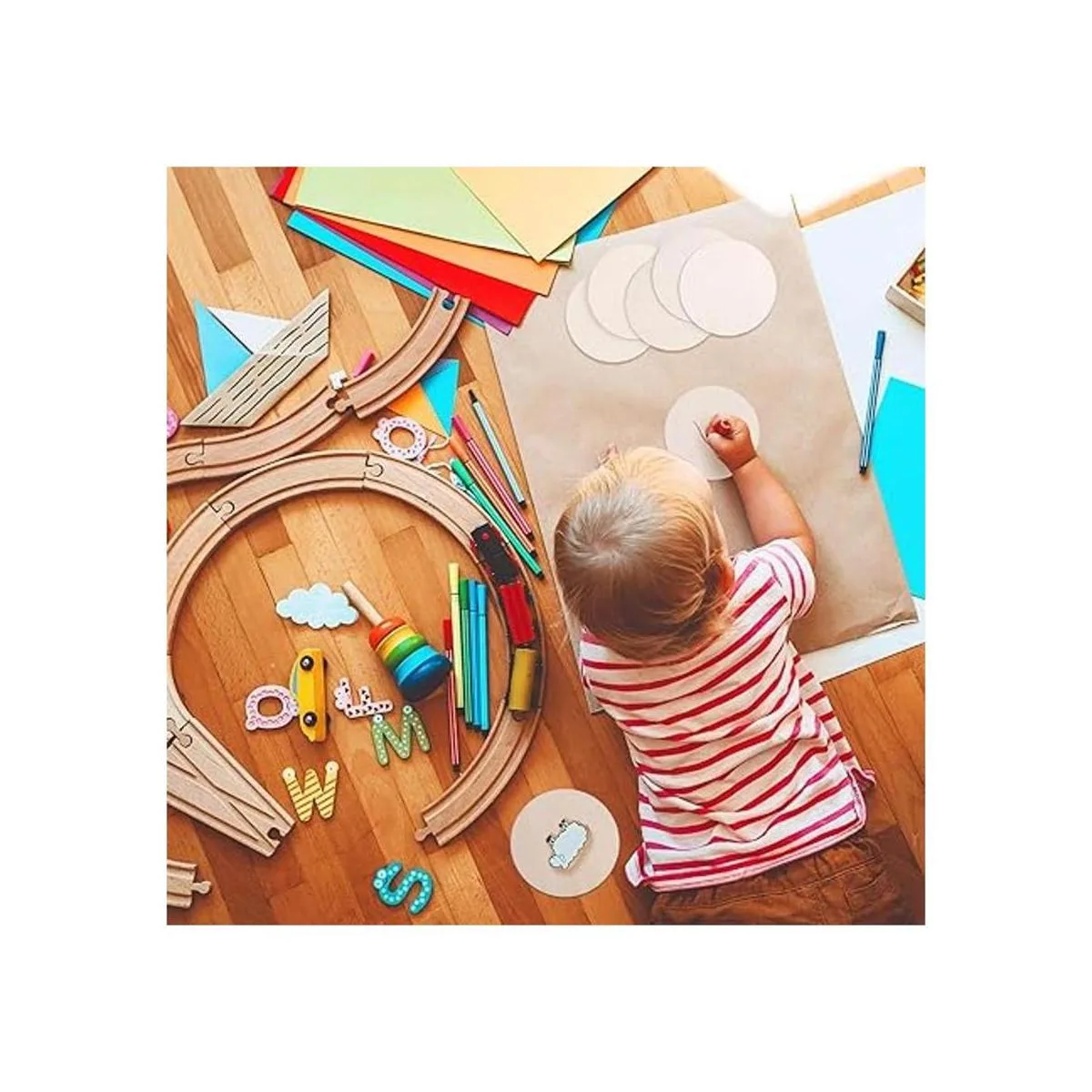 Motarto 50 discos redondos de madera de 5.0 in para