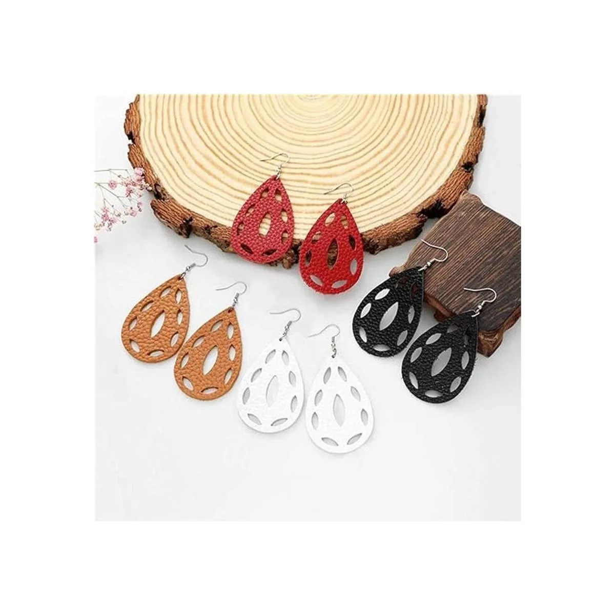 Picheng Hojas de cuero sintético blanco de color liso de