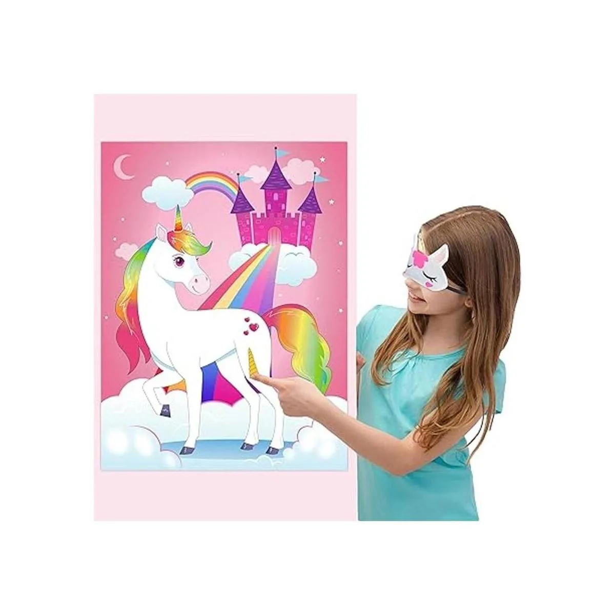 JOYIN 24 piezas Pin The Unicorn Horn and Make a Face_5