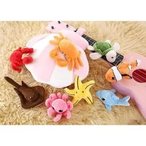 Juego de animales marinos de felpa suave con concha de_2
