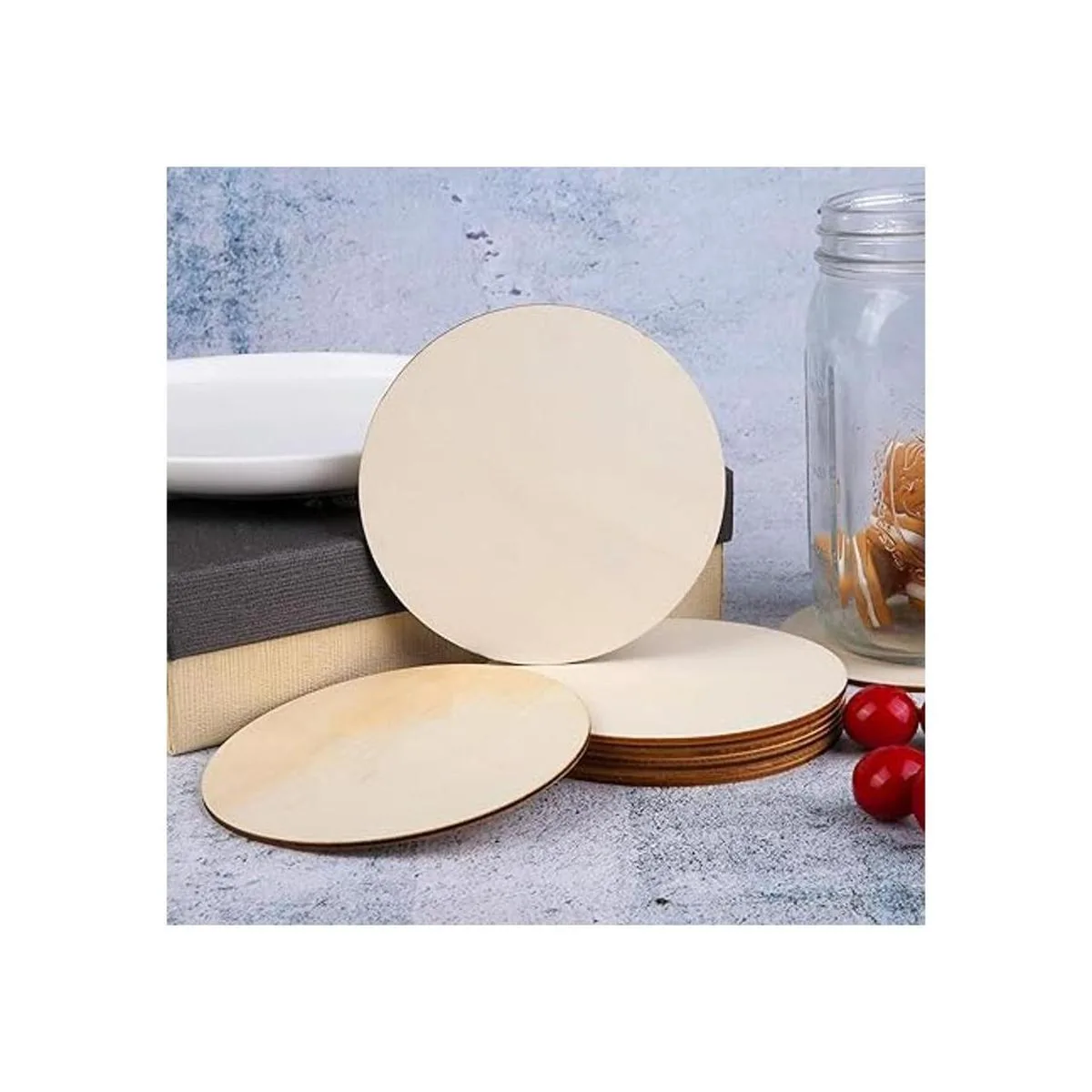 Motarto 50 discos redondos de madera de 5.0 in para