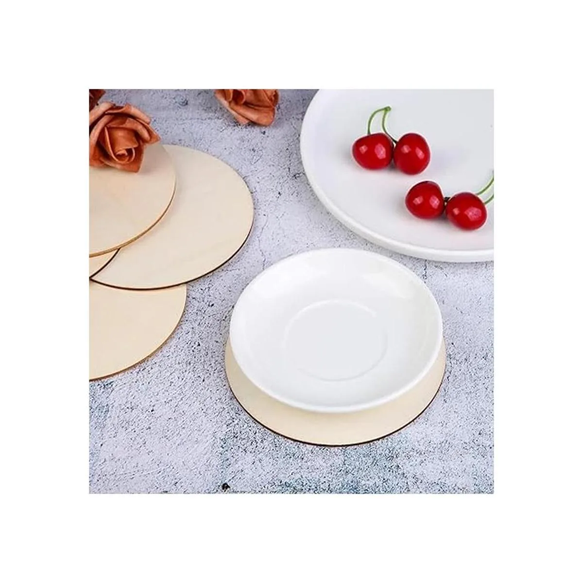 Motarto 50 discos redondos de madera de 5.0 in para