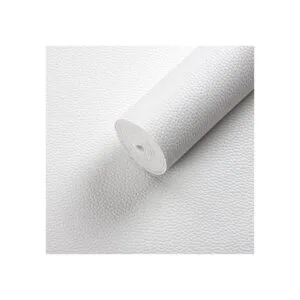 Picheng Hojas de cuero sintético blanco de color liso de