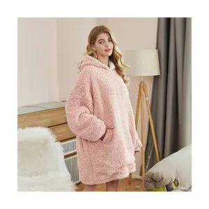 Felicigeely Sudadera de gran tamaño manta de forro polar_4