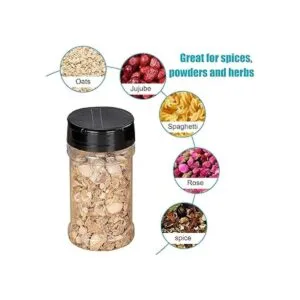 Dabacc Frascos de plástico transparente con tapas para