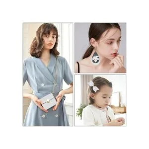 Picheng Hojas de cuero sintético blanco de color liso de