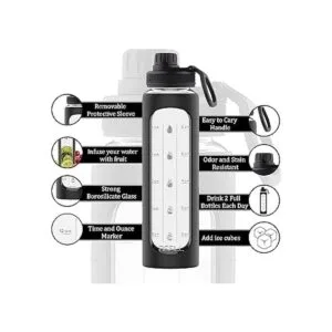 Botella de vidrio para agua con marcador de tiempo para_3