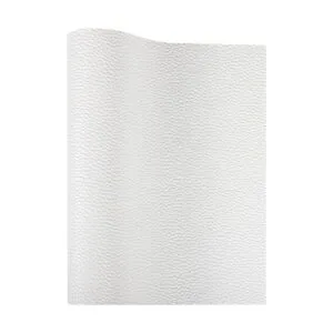 Picheng Hojas de cuero sintético blanco de color liso de