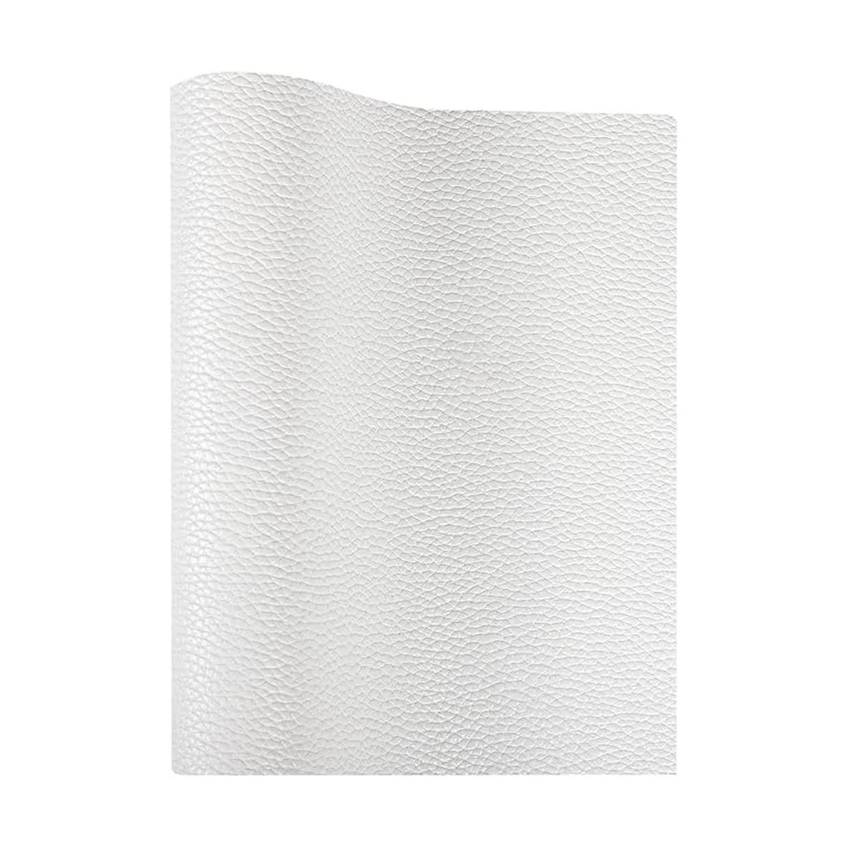 Picheng Hojas de cuero sintético blanco de color liso de