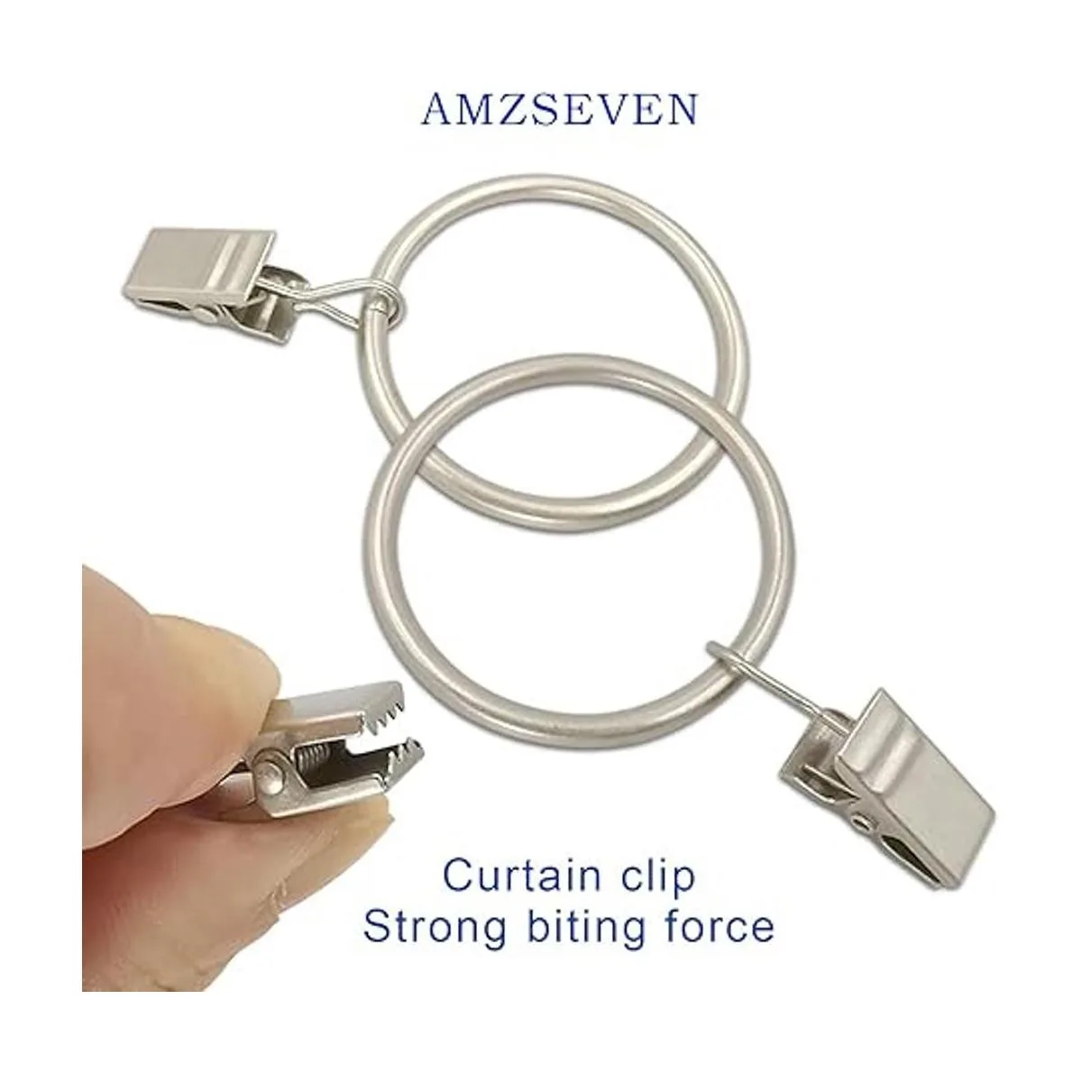 Datttcc Anillos metálicas para cortina con clips_3