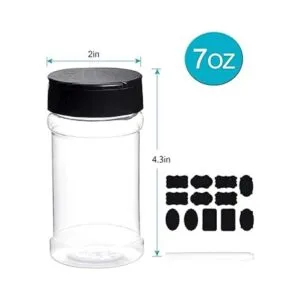 Dabacc Frascos de plástico transparente con tapas para