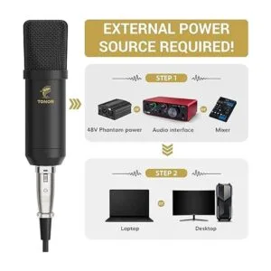 TONOR Micrófono de condensador XLR kit de micrófono de_2