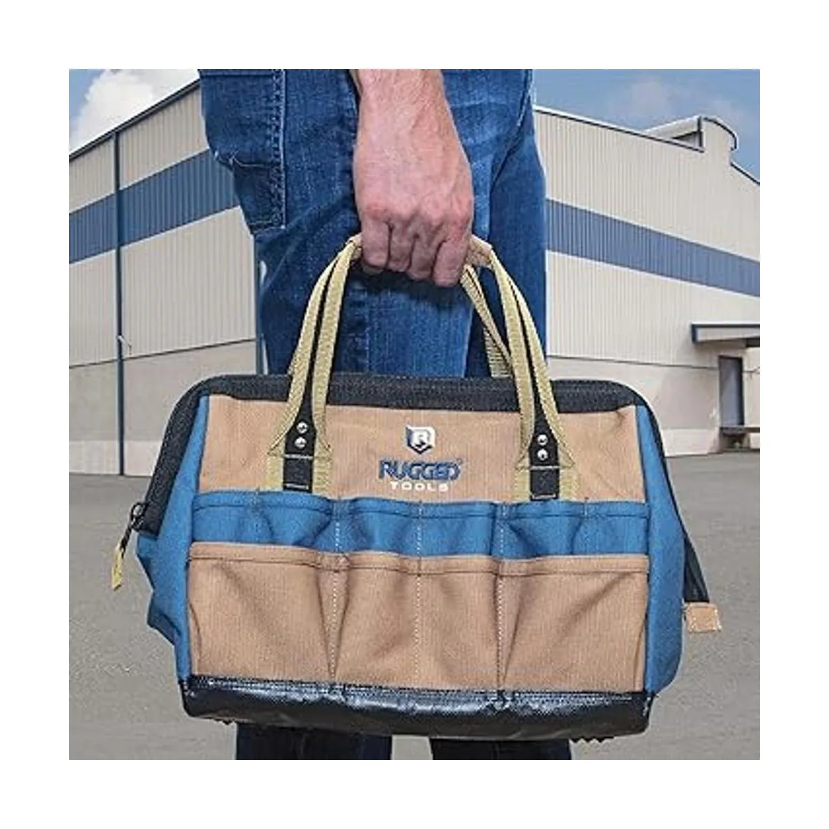 Rugged Tools Field Bolsa de herramientas de boca ancha de