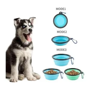 Cuencos plegables para perros gatos de viaje portátil