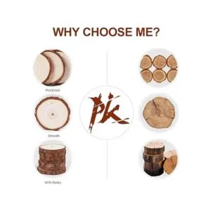 5ARTH Rebanadas de madera natural 30 piezas de 3.1 a 3.5_6