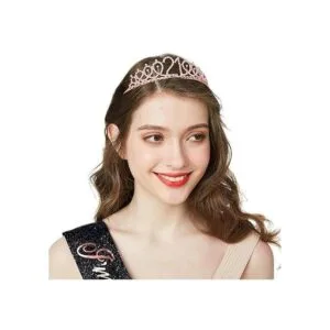 Juego de tiara con marco y diamantes de imitación para_3