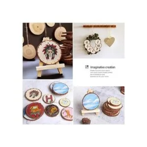 5ARTH Rebanadas de madera natural 30 piezas de 3.1 a 3.5_4