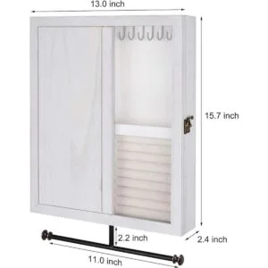 Keebofly Joyero organizador de pared con madera rústica de