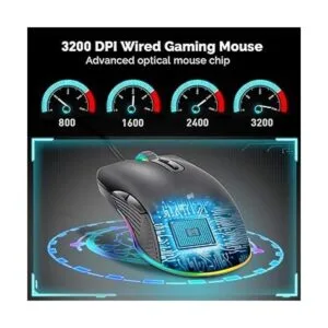 IULONEE Ratón tipo C ratón con cable USB C ratón para_2