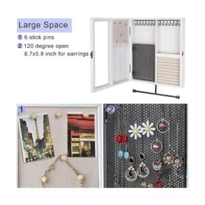 Keebofly Joyero organizador de pared con madera rústica de