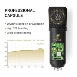 TONOR Micrófono de condensador XLR kit de micrófono de_3