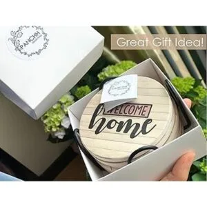 PANCHH Posavasos rústicos de piedra y corcho para