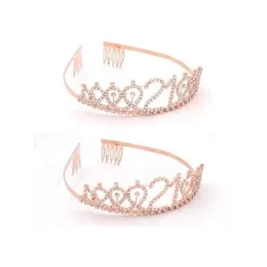 Juego de tiara con marco y diamantes de imitación para_5