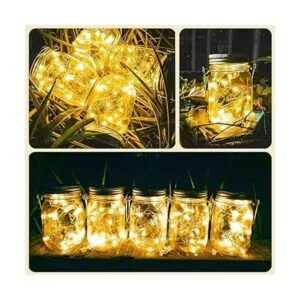 SunKite Juego de 12 luces solares para tarro 30 luces_4