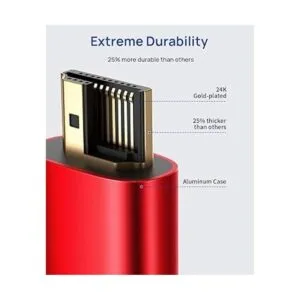 Cable de extensión HDMI de 3.3 pies JSAUX 4K 60 Hz cable_5