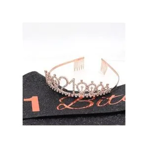 Juego de tiara con marco y diamantes de imitación para_4