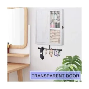 Keebofly Joyero organizador de pared con madera rústica de