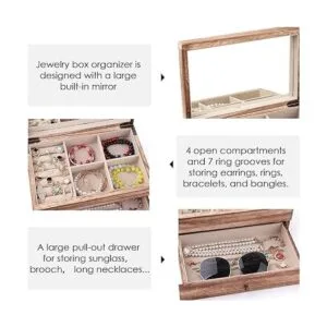 Joyero organizador para mujer caja grande de