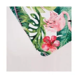 Alfombra de baño Livilan con diseño de flamencos y hojas