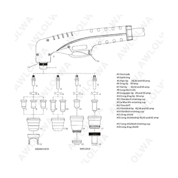 AIC SOLDADOR 45pcs IPT60 PT60 IPT40 PT40 Plasma corte