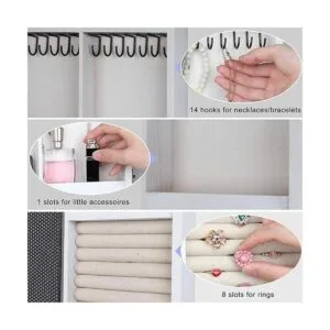 Keebofly Joyero organizador de pared con madera rústica de