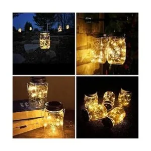 SunKite Juego de 12 luces solares para tarro 30 luces_5