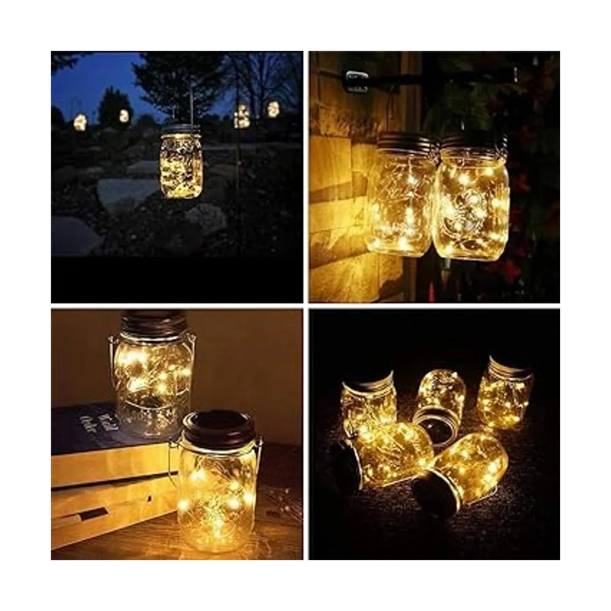 SunKite Juego de 12 luces solares para tarro 30 luces_5