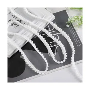 Flecos de bola con borde de pompones cinta para coser_2